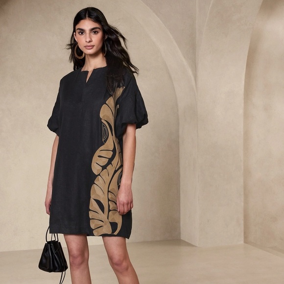 NWT! BANANA REPUBLIC BOTANICA EMBROIDERED LINEN MINI DRESS - MULTIPLE SIZES🦋 - Picture 1 of 9